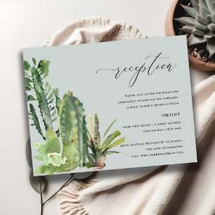 REZEPTION DER GRAUEN CACTI FOLIAGE WATERCOLOR WEDI BEGLEITKARTE