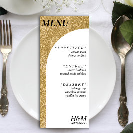 Rezeption für eine Arch-Hochzeit mit abgerundetem  Menükarte