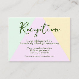 Rezeption für Mute Pastel geometrische Hochzeit Begleitkarte