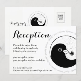 REZEPTION-INVITE. b/w YinYang-Tauben Einladung