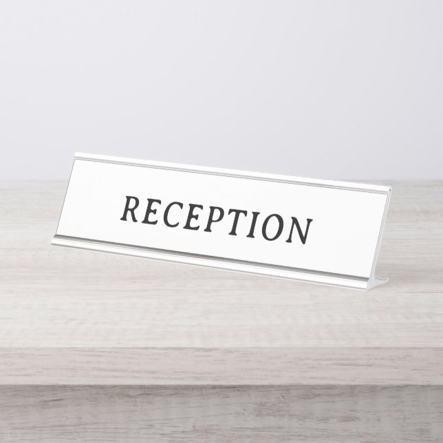 REZEPTION | Professionell Modern Schreibtischnamensplakette (Vorderseite )