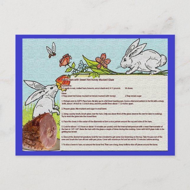 Rezeptionskarte "Baked Ham Oaster" Postkarte (Vorderseite)