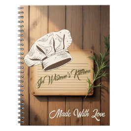Rezeptjournal für neue Traditionen | Holz-Rezept Notizblock