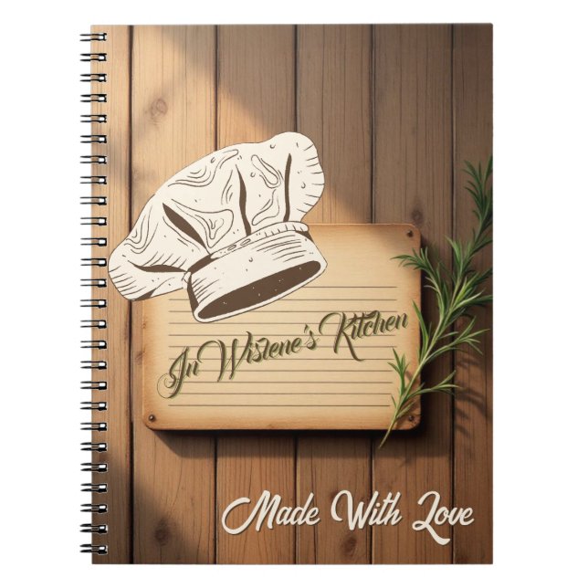 Rezeptjournal für neue Traditionen | Holz-Rezept Notizblock (Vorderseite)