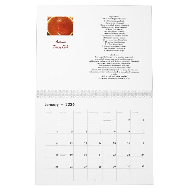 Rezeptkalender Kalender (Jan 2026)