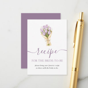 Rezeptkarte für Brautparty mit Tulpen 'Frisch vom Begleitkarte