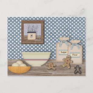 Rezeptkarte für das Backen von Lebkuchenmännern Postkarte