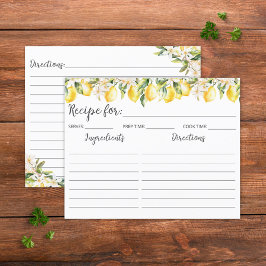 Rezeptkarte für Gelbe Zitronen und weiße Blume