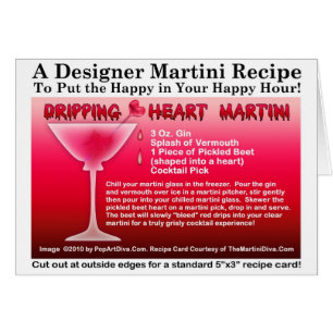 Rezeptkarte für Halloween Dripping Heart Martini