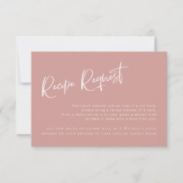 Rezeptkarte für Rosen-rosa Brautparty