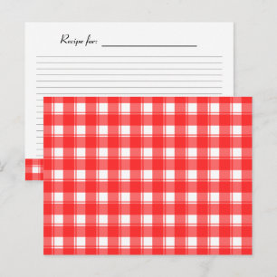 Rezeptkarte mit rotem weißen Landkaromuster Postkarte