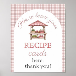 Rezeptkarte Pink Country Markt Junggesellinnenabsc Poster