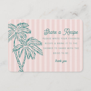 Rezeptkarte Pink Palm Springs Pastellstrand teilen Begleitkarte
