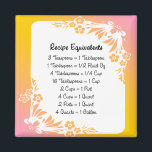 Rezeptoräquivalent Pastel Floral Kühlschrankmagnet<br><div class="desc">Finden Sie Rezepte Messäquivalente mit dieser Liste von gemeinsamen Messäquivalenten für Hilfe Backen und Kochen in der Küche. In pretry Pastellpinken und Orangen mit einfachem Blumenmuster,  von MomsRetro</div>