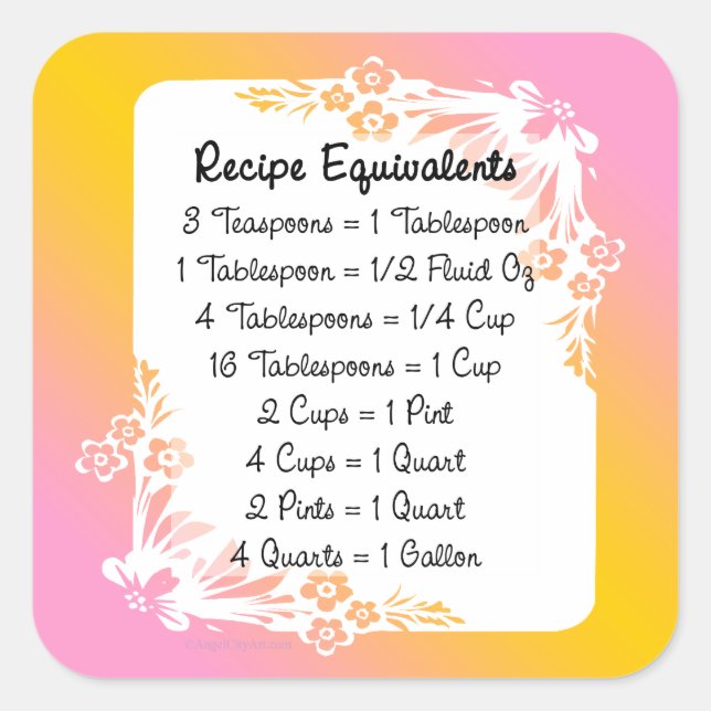 Rezeptoräquivalent Pastel Floral Sticker (Vorderseite)