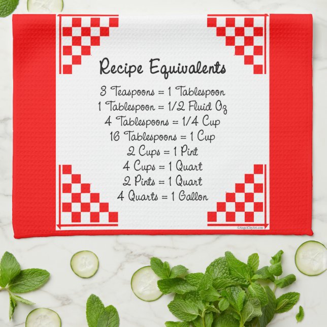 Rezeptoräquivalente Rote Karos Geschirrtuch (Gefaltet)