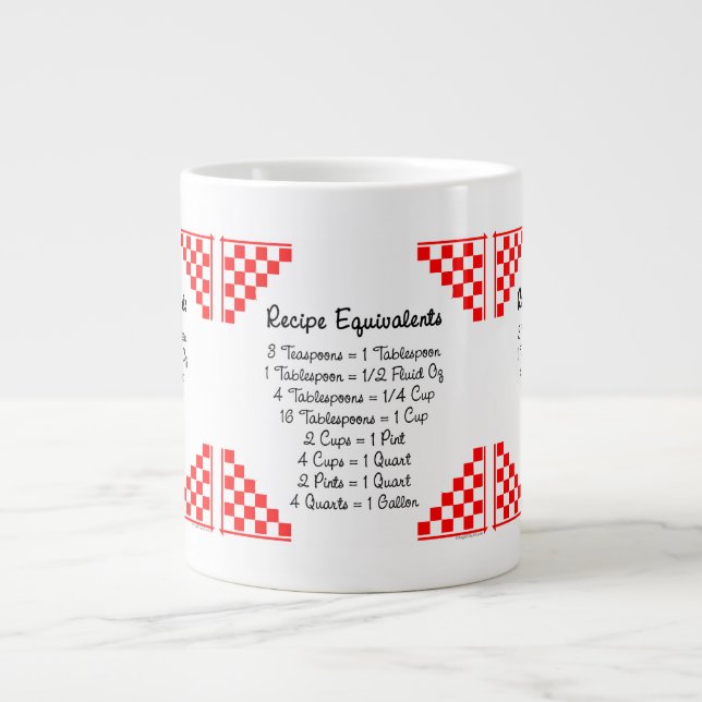 Rezeptoräquivalente Rote Karos Jumbo-Tasse (Vorderseite)
