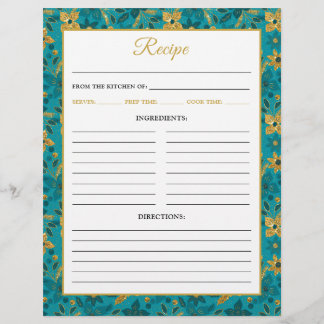 Rezeptseite mit blauen und goldenen Weihnachtsster Flyer