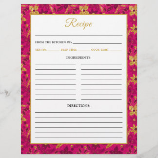 Rezeptseite mit rosa und goldenen Weihnachtssternb Flyer