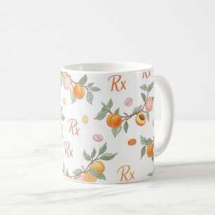 Rezeptverordnung Pfirsich-Pillen-Muster Apotheke Kaffeetasse