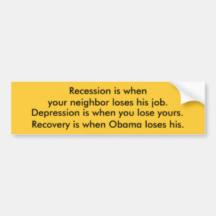 Rezessions-Krisen-Erholung Obama Autoaufkleber