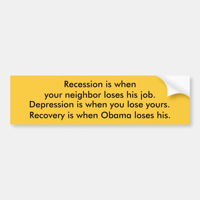 Rezessions-Krisen-Erholung Obama Autoaufkleber (Vorne)