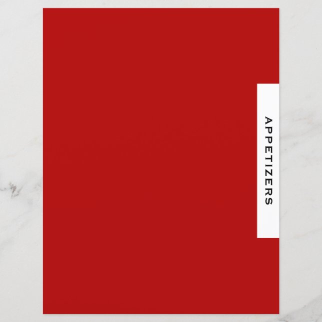 Rezessionsabteilung | Appetithappen | Rot Schwarz/ (Vorderseite)