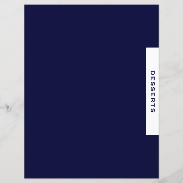 Rezessionsabteilung | Desserts | Einfache Marine u (Vorderseite)