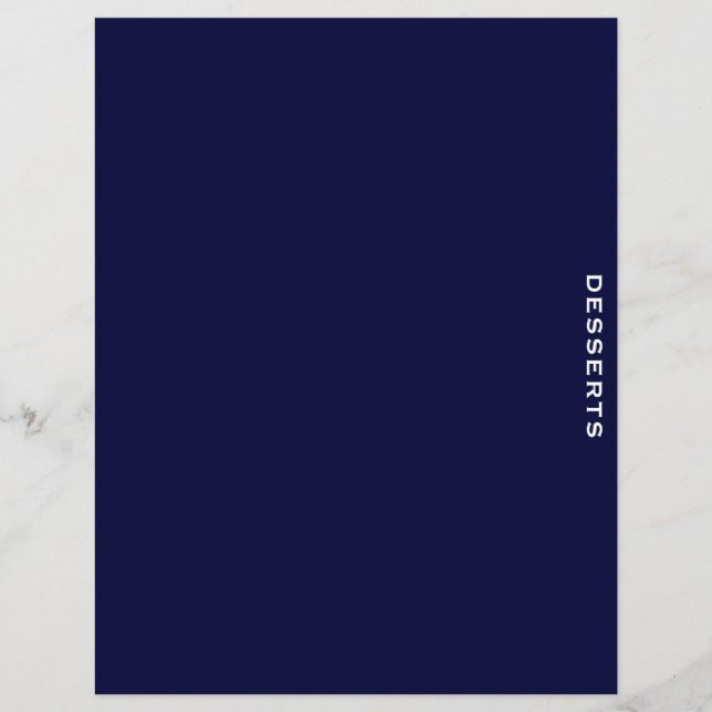 Rezessionsabteilung | Navy Blue & White | Desserts (Vorderseite)