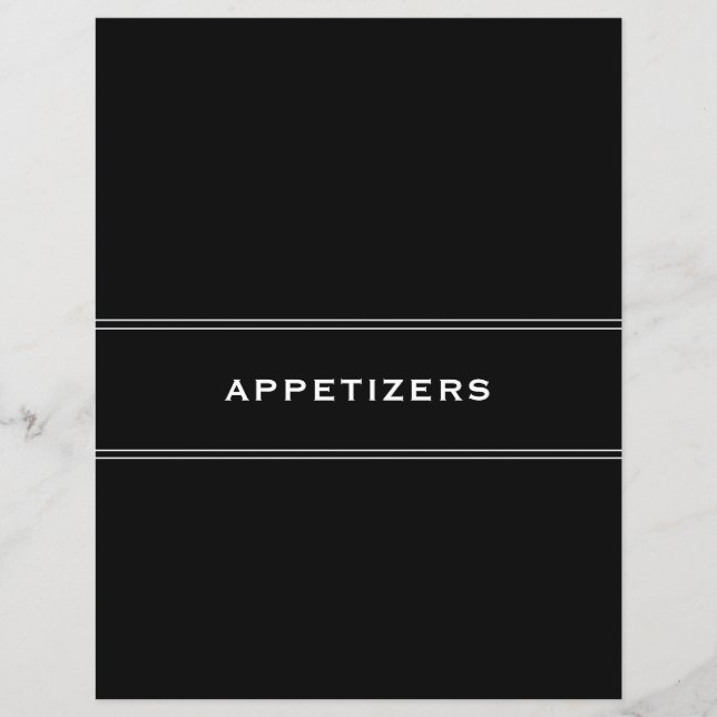 Rezessionsabteilung | Schwarz/Weiß | Appetithappen (Vorderseite)