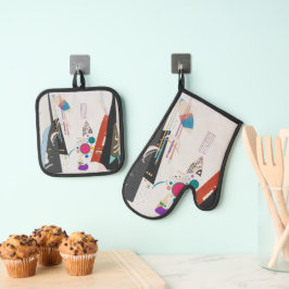 Reziprozitätsabkommen, Kandinsky, Abstrakte Kunst Ofenhandschuh & Topflappen-Set