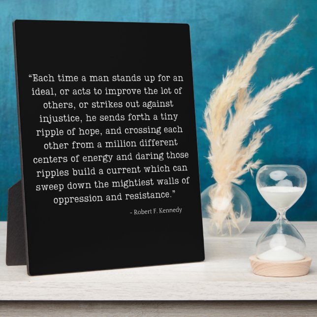 RFK Ripple of Hope Quote Tabletop Fotoplatte (Seite)