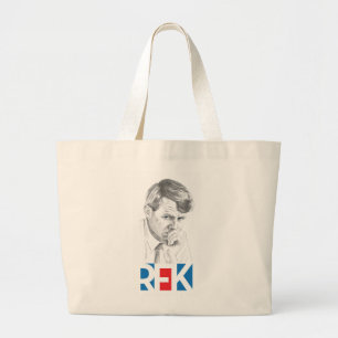 RFK Zeichne mit RFK-Text in Rot und Blau Jumbo Stoffbeutel