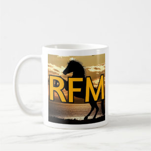 RFM-Logo für Pferd und Sonnenuntergang/Sonnenaufga Kaffeetasse