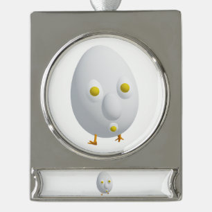 RG RA Ei-Kunst Banner-Ornament Silber