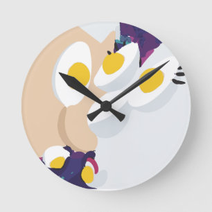 RG RA Ei-Kunst Runde Wanduhr