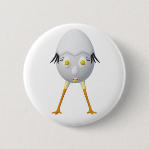 RG & RA Skurriles Ei-Charakter Süßes Design Button