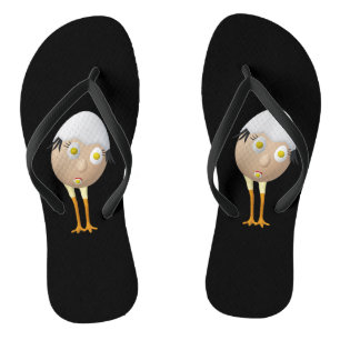 RG & RA Skurriles Ei-Charakter Süßes Design Flip Flops