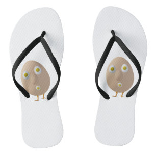RG & RA Skurriles Ei-Charakter Süßes Design Flip Flops
