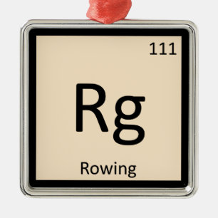 Rg - Rudersport trägt Chemie-Periodensystem-Symbo Silbernes Ornament