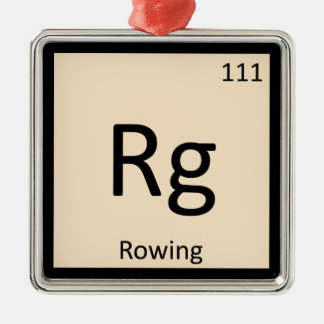 Rg - Rudersport trägt Chemie-Periodensystem-Symbol Silbernes Ornament