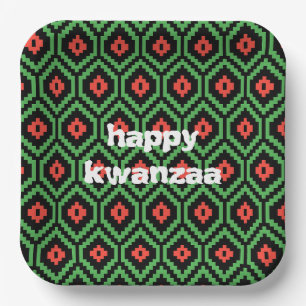 RGB Happy Kwanza Paper Plate Pappteller