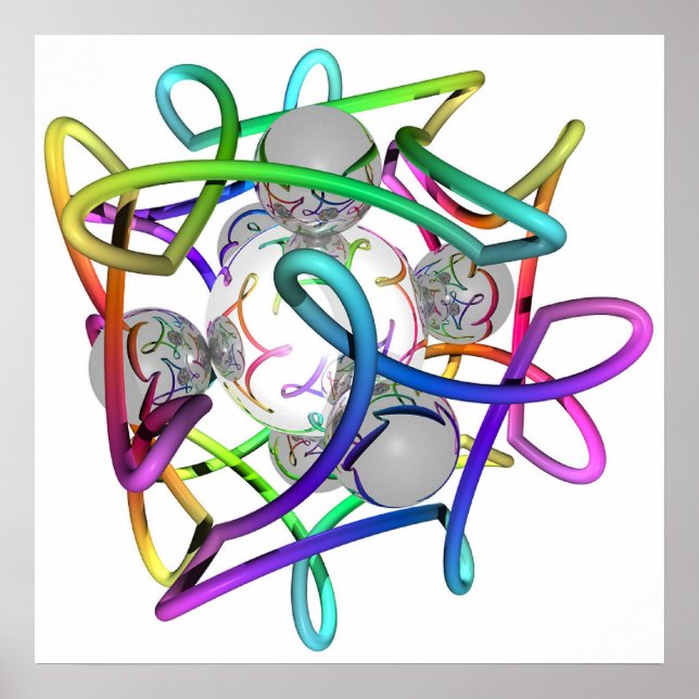 RGBCube - weiß Poster (Vorne)