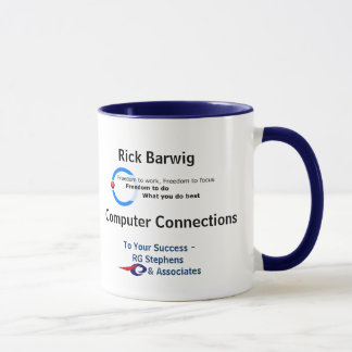 Rgslogo, Logo mit Slogan, Rick Barwig, zu Ihnen… Tasse