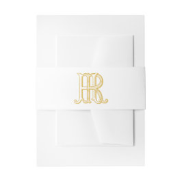 RH-Monogramm oder HR-Monogramm Bauchband Einladungsbanderole