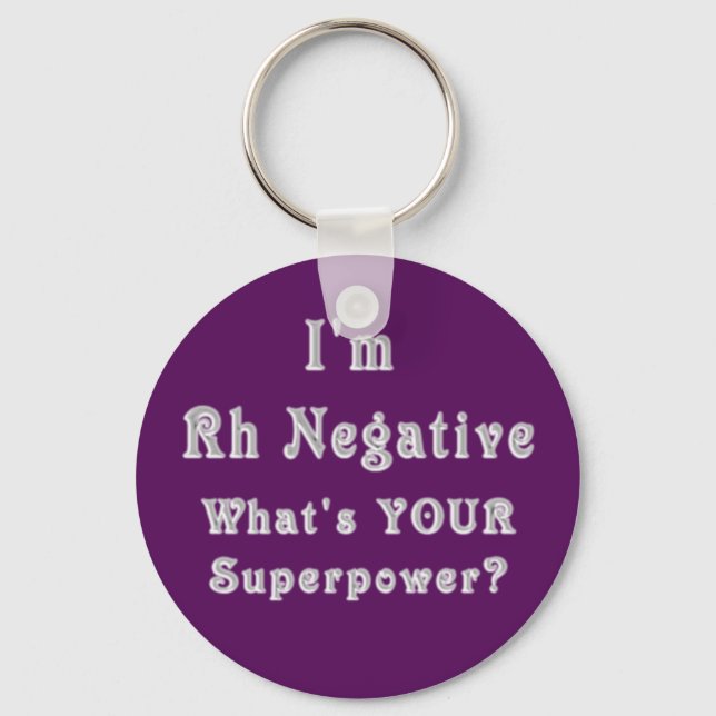 Rh Negative Supermächte Schlüsselanhänger (Vorderseite)