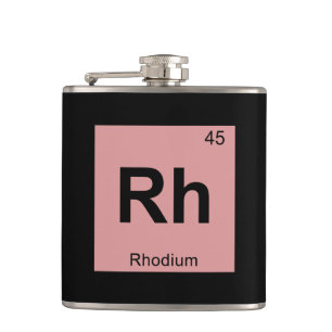 Rh - Rhodium Chemie Periodensystem Symbol Flachmann