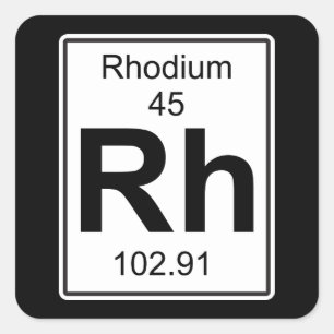 Rh - Rhodium Quadratischer Aufkleber