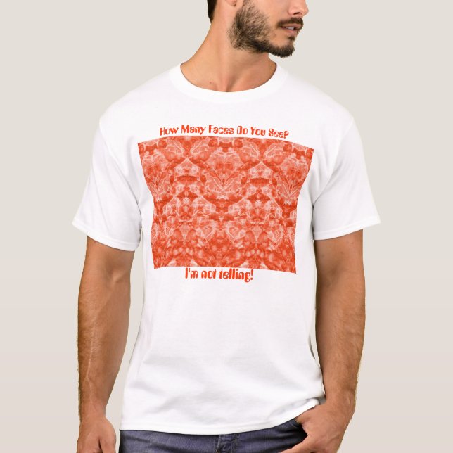 Rhabarber-Gesichter in der Orange, T-Shirt (Vorderseite)