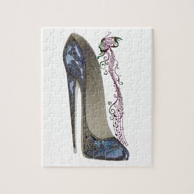 Rhapsodie in der blauen Stilett-Schuh-Kunst (Vertikal)
